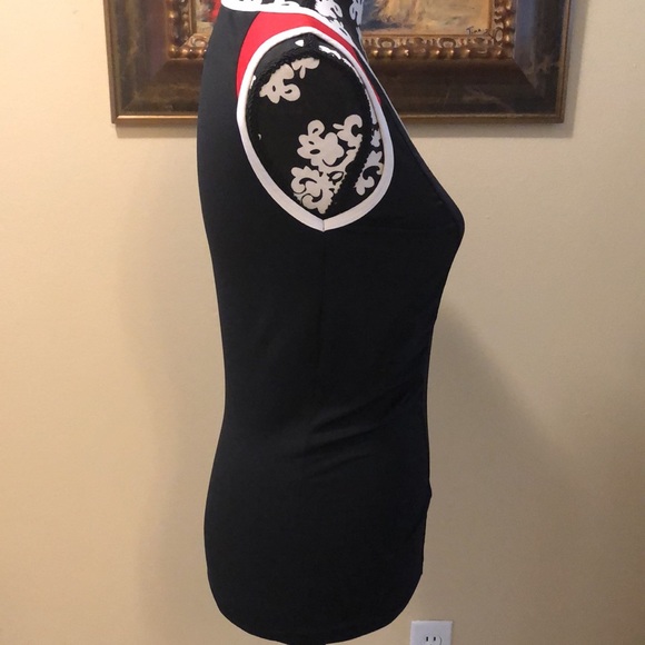 🌹Chrissie for Tail Athletic stretch ruched sparkle vertical striped detail tank - Picture 2 of 9